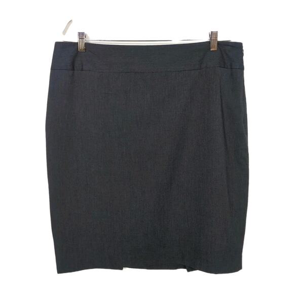 LIZ CLAIBORNE Dark Grey Pencil Skirt Fully Lined Side Zip Back Slits Women's 16 - Picture 1 of 4